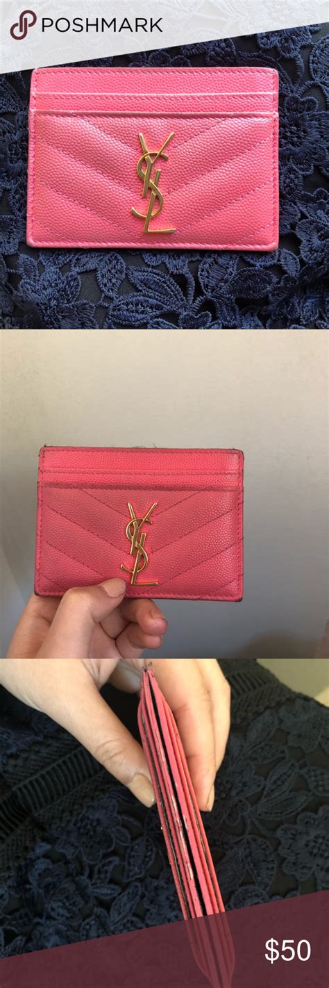 ysl clutch david jones|YSL pink card holder.